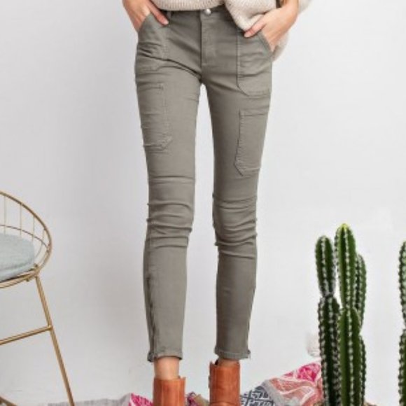 Faded Olive Skinny Cargo - Picture 1 of 5